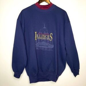 Vintage Dodger Illinois Metallic Embroidered Long Sleeve Sweater L